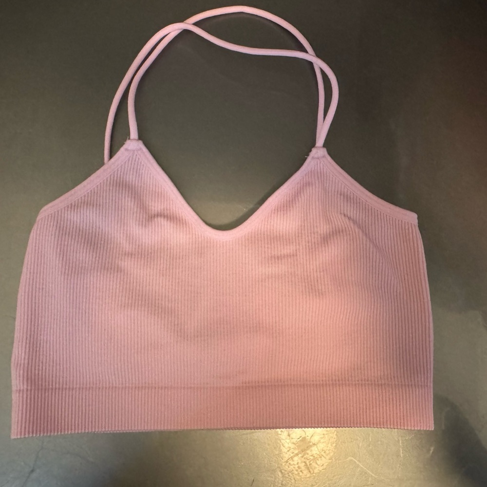 No Boundaries Light Pink Ribbed Top